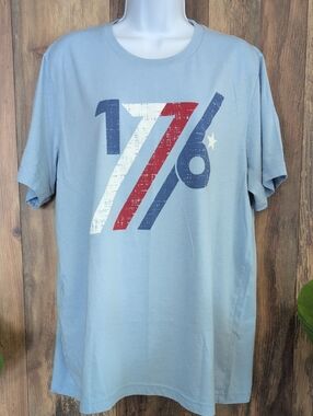 Bella Canvas Light Blue Short Sleeve Tee '1776' Graphic XL           AC136